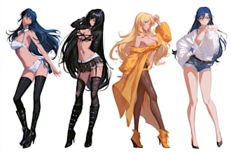 draw in anime style, oc art, custom anime, sfw, nsfw colored