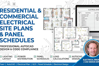 residential and commercial electrical site plans with panel schedules