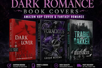 design dark romance book covers, amazon kdp cover and fantasy romance covers