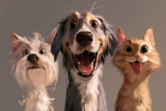 draw a caricature of your dog cat or other pet
