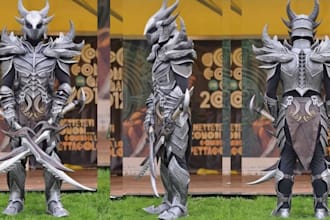 design wearable 3d cosplay armor, eva foam armor, and anime pepakura models