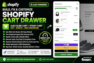 fix build shopify cart drawer ajax cart slide cart drawer stick cart code custom