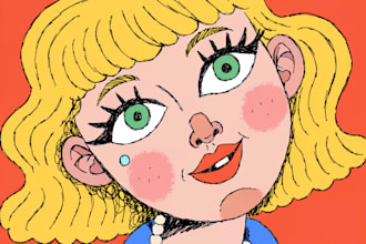 draw a cute cartoon portrait