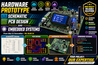 create hardware prototype, schematic, pcb design and embedded systems