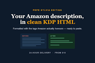 format your amazon book description in KDP HTML that converts