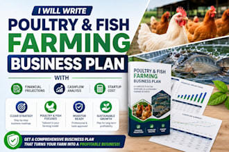 write poultry and fish farming business plan with financial protections cashflow