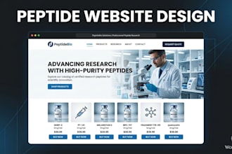 design peptide website, research peptide website, wordpress website