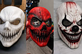 sculpt, 3d print and paint custom cosplay mask, helmet, armor for 3d printing