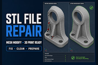 do stl file repair mesh modify 3d printing preparation model repair error fixing