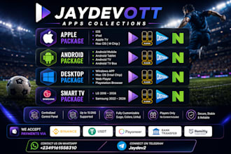 rebrand iptv app for ios android samsung, roku, amazon and lgtv with admin panel