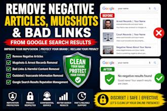 remove negative articles, mugshots, bad links and harmful content from google