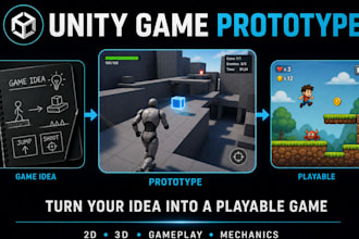 create a playable 2d or 3d unity game prototype or mvp