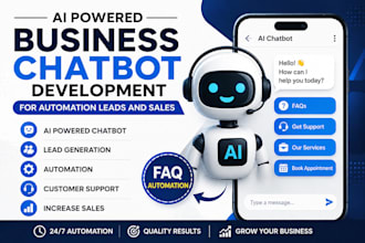develop an ai powered business chatbot for