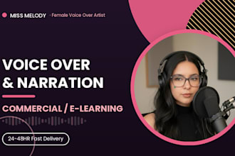 record warm professional female voice over commercial elearning narration