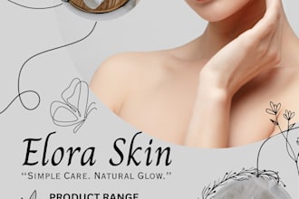 create clean and elegant skincare brand identity and design