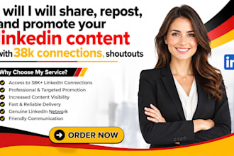 share, repost, and promote your linkedin content with 38k connections, shoutout