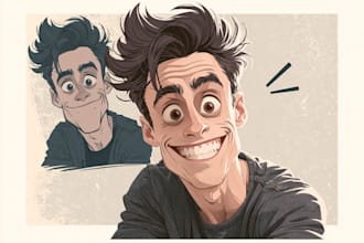 create a cute portrait avatar cartoon caricature of you