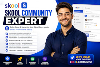 setup skool community, online course and membership