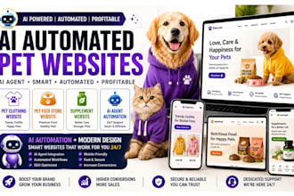 ai automated pet website ai agent pet clothing website pet feed store supplement