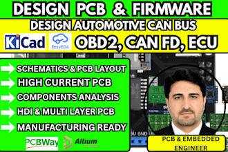 design can bus pcb automotive ecu with stm32 hardware firmware can fd uds obdii