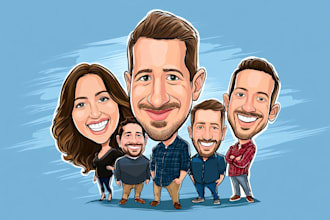draw a high caricature, cartoon caricatures art