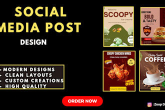 design social media posts for cafes, restaurants and  brands