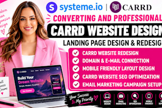 design and redesign carrd website, carrd co and carrd landing page