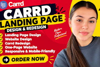 carrd website design, carrd landing page, carrd redesign, carrd co