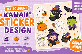 draw cute kawaii doodle sticker illustrations
