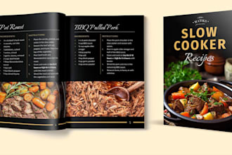 design cookbook ebook, recipe book, food ebook and professional recipe layout