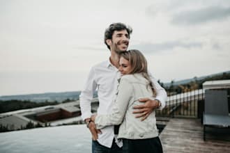 custom couple portrait romantic artistic illustration