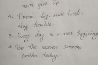 provide neat and beautiful handwritten quotes