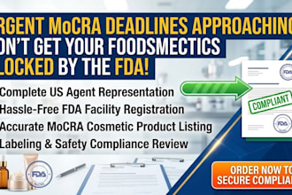 handle fda mocra cosmetic registration, facility listing, and label compliance