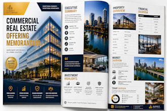 create a premium commercial property offering memorandum brochure
