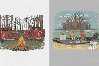 design vintage hunting and outdoor t shirts