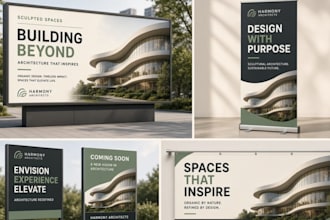 design real estate billboard yard sign roll up banner signage design signboard