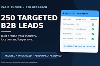 build targeted b2b lead lists with decision maker research
