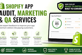 do shopify app audit, shopify app marketing and shopify app qa