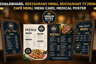 do food flyer, restaurant menu, digital menu, cafe, bar menu, menu board design