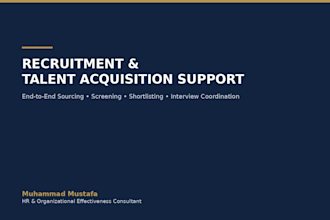 provide end to end recruitment and talent acquisition support