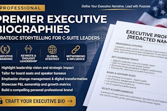 write a professional executive bio for your leadership profile