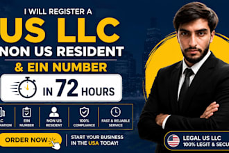 register US llc for non US residents and assist with ein application