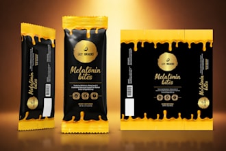 design confectionery packaging for chocolate, candy, cookies, sweets and dessert