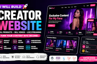 build creator website for selling products, videos, subscriptions, courses