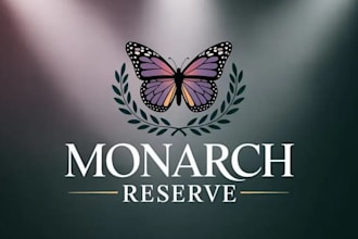 create a majestic and powerful monarch logo