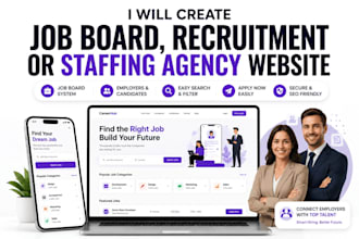 create job board, recruitment website or staffing agency website