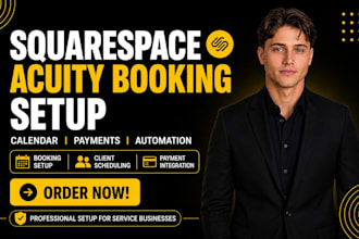 setup squarespace acuity scheduling booking calendar payment automation