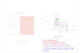 create 2d deck permit plans and drawings in autocad