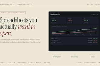 design a custom finance spreadsheet in excel or google sheets with dashboard