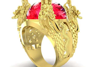 jewelry casting cad model for manufacturing, gemstone mens ring printing design